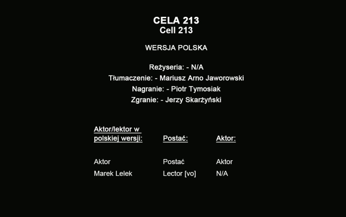 Lektor (VO)<br> Cell 213 (2010)